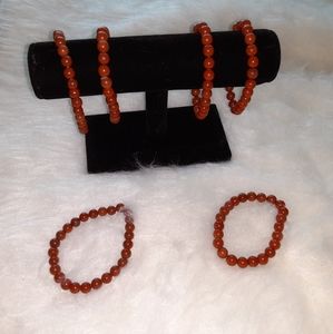 Red jasper gemstone/crystal elastic bracelets